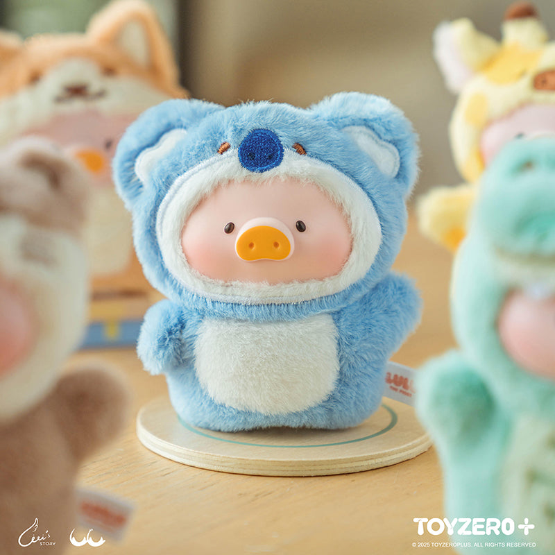 LULU the piggy animal party puppet show Pvc face plush keychain