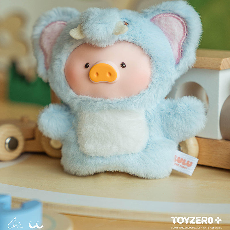 LULU the piggy animal party puppet show Pvc face plush keychain