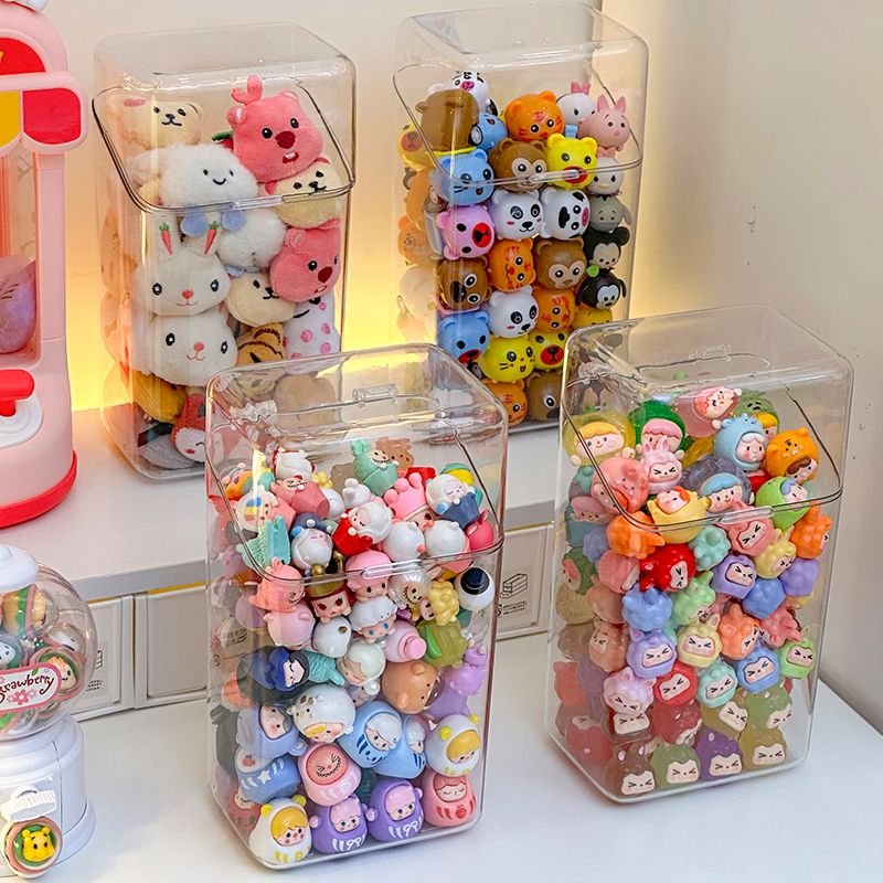 Cute Storage Jar Hand-made Display Cabinet All-Transparent Girl's Dormitory with Lid