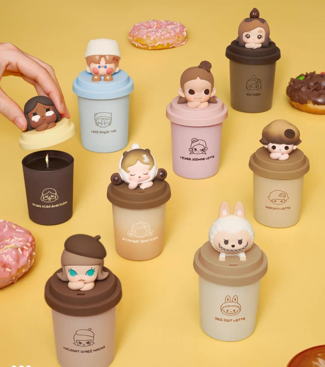 POP Mart Coffee Factory Series (plush toy, candle, fridge magnet)