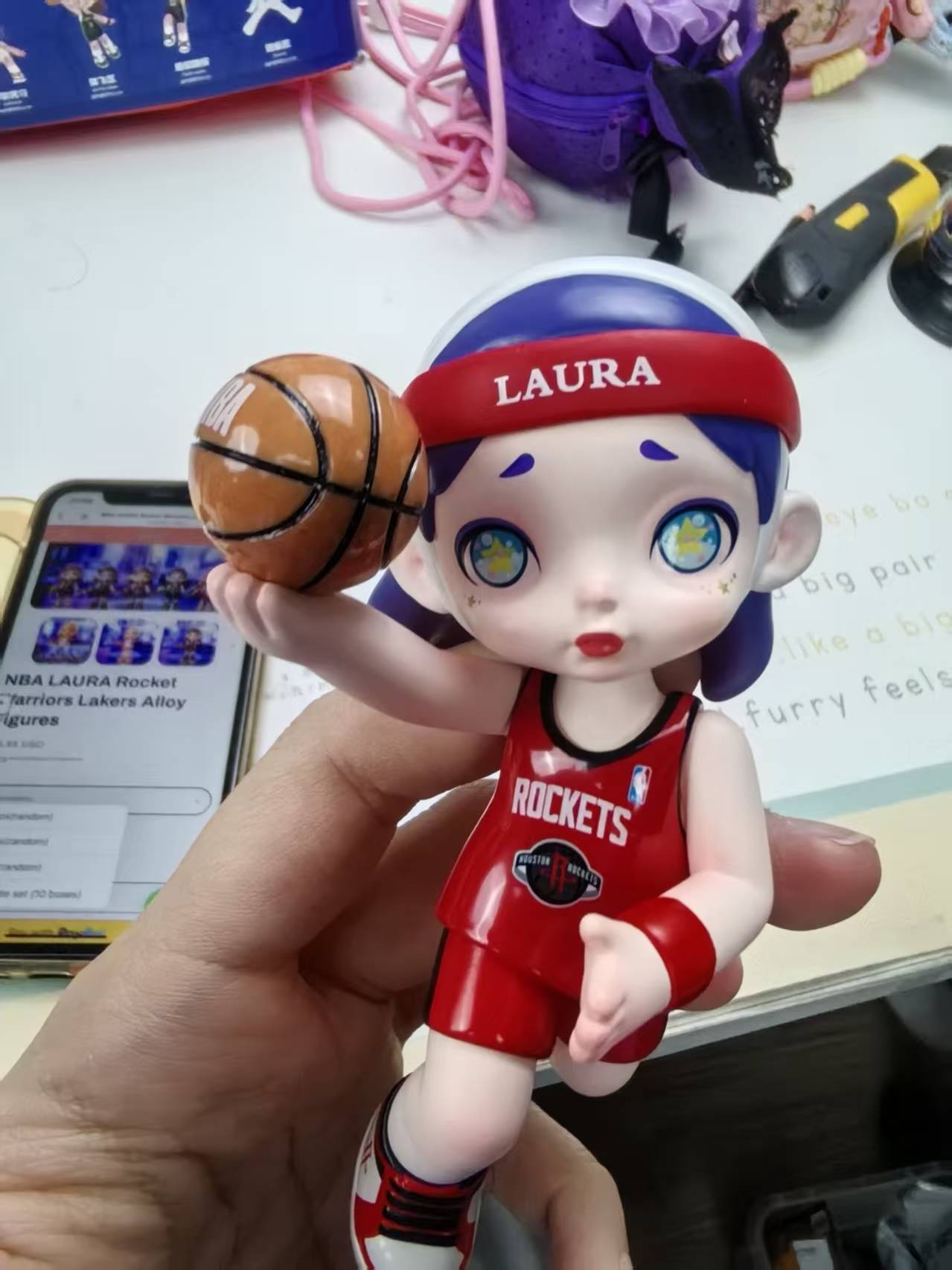 NBA LAURA Rocket Warriors Lakers Alloy Figures