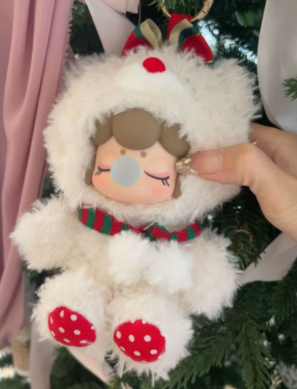 Nanci Christmas Bear Plush Keychain Card