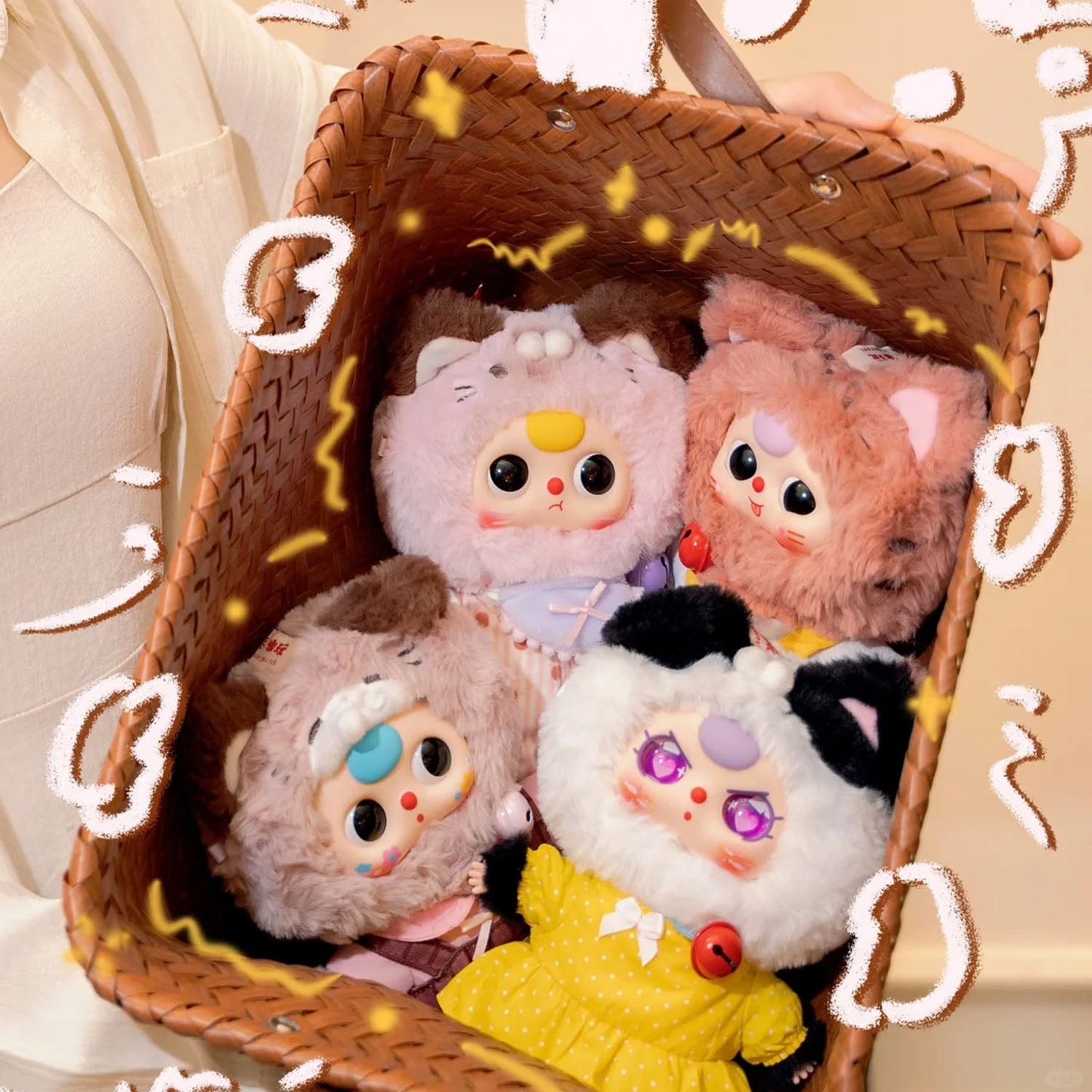 Baby Three Cat Wardrobe Series Plush Dolls