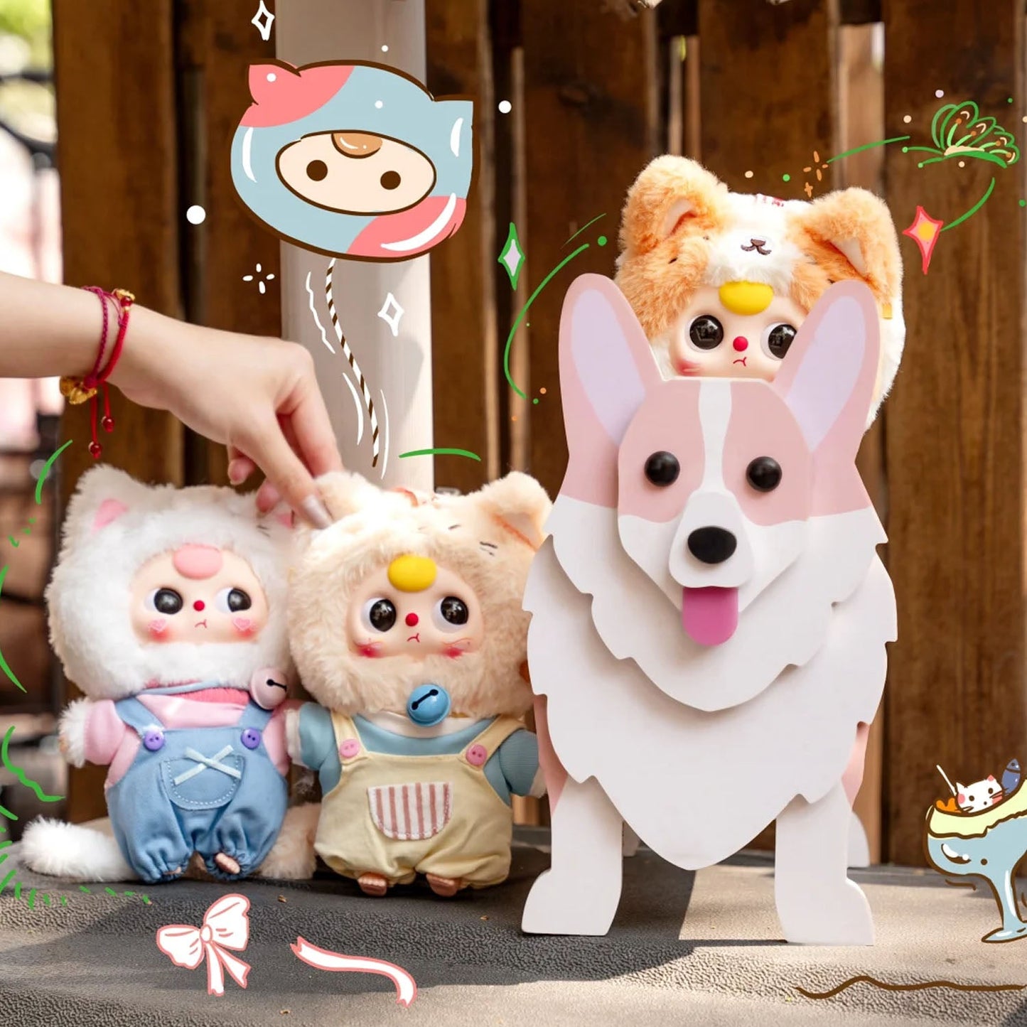 Baby Three Cat Wardrobe Series Plush Dolls
