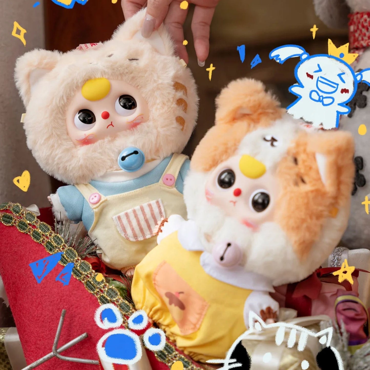 Baby Three Cat Wardrobe Series Plush Dolls