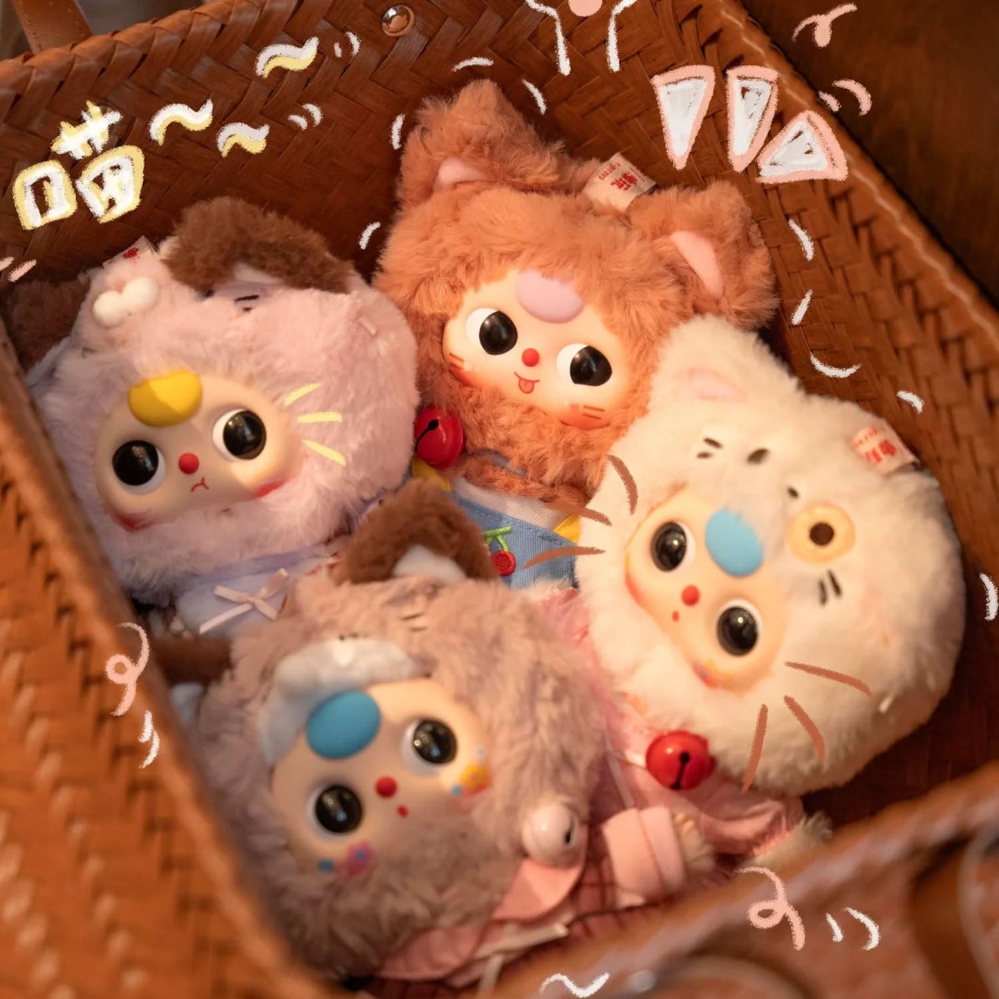 Baby Three Cat Wardrobe Series Plush Dolls
