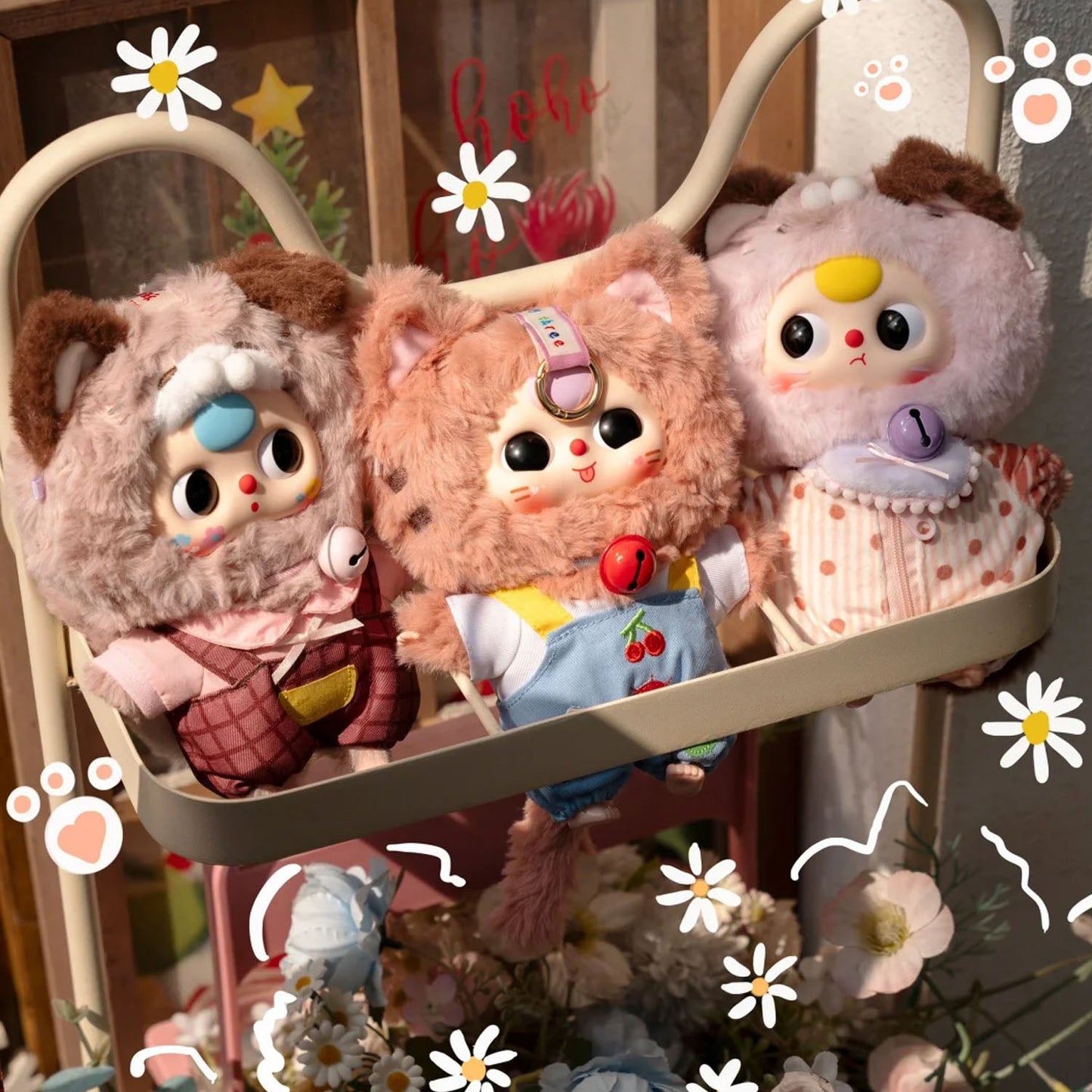 Baby Three Cat Wardrobe Series Plush Dolls