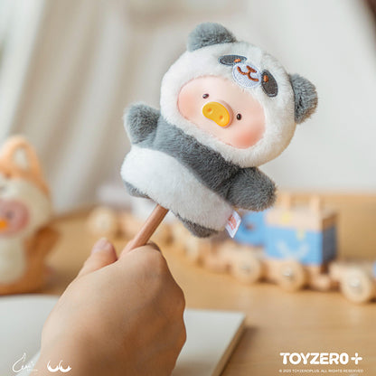 LULU the piggy animal party puppet show Pvc face plush keychain