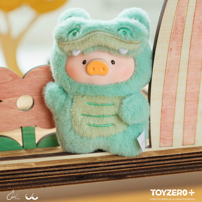 LULU the piggy animal party puppet show Pvc face plush keychain