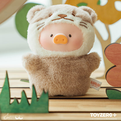 LULU the piggy animal party puppet show Pvc face plush keychain