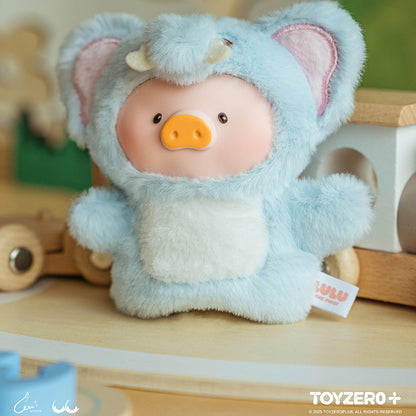 LULU the piggy animal party puppet show Pvc face plush keychain
