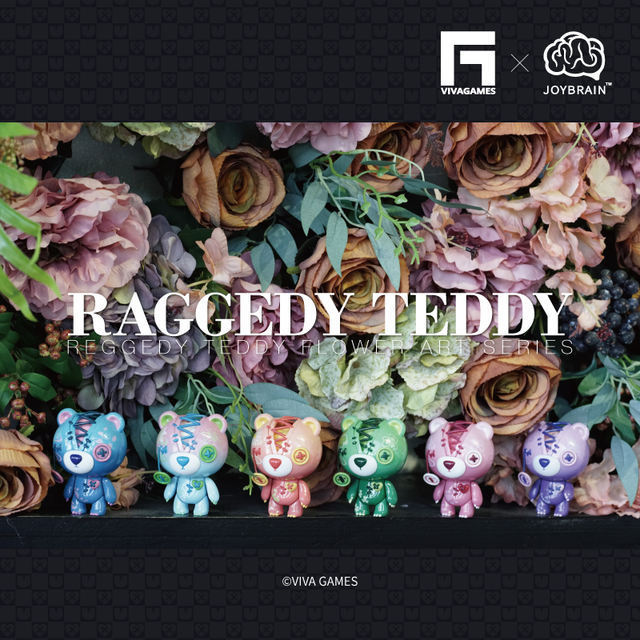 Raggedy Teddy Bear Flower Art Series03 Figure