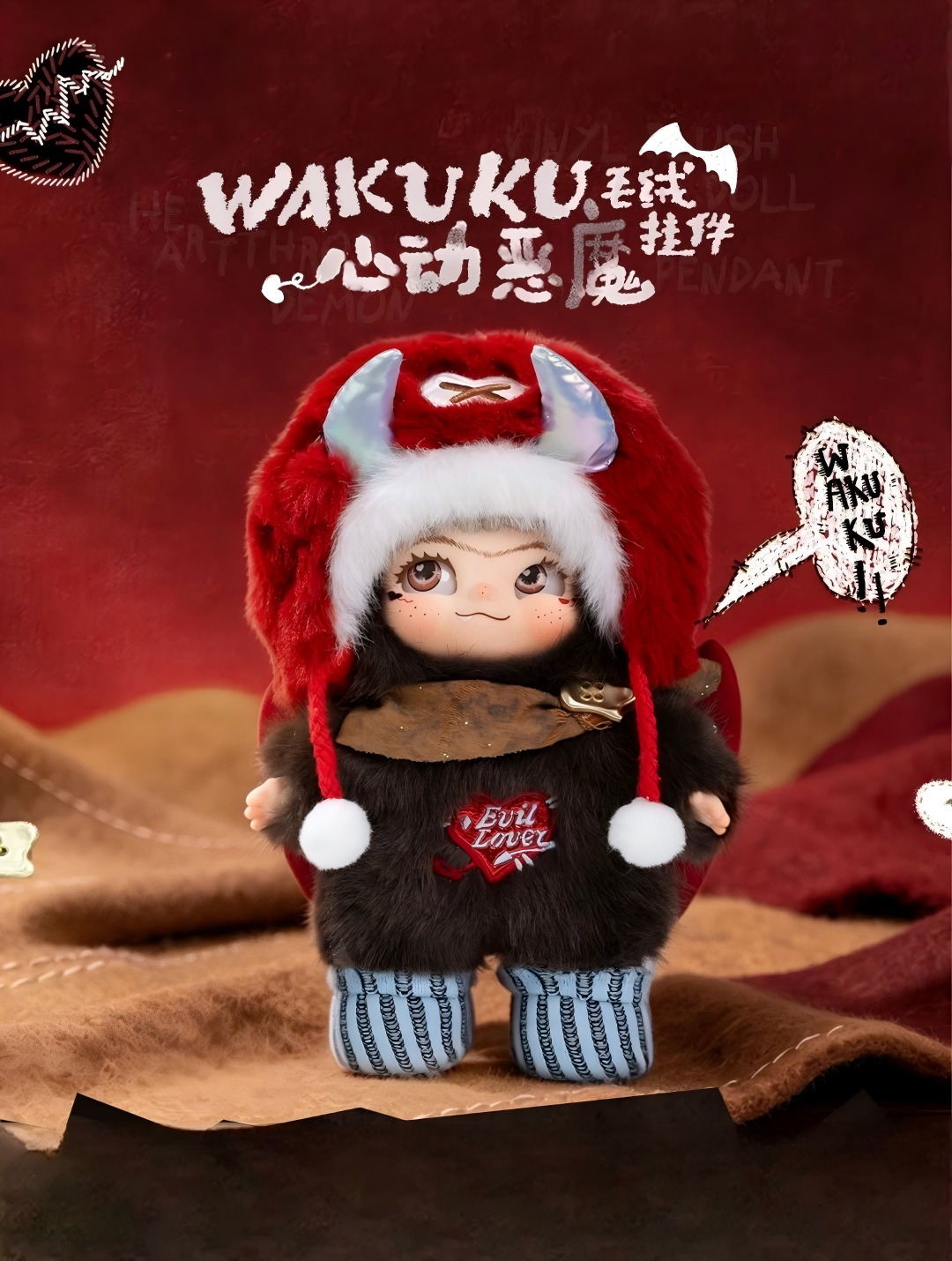 Wakuku Heartthrob Devil Vinyl Plush Hanging Card（Release on the 7th）