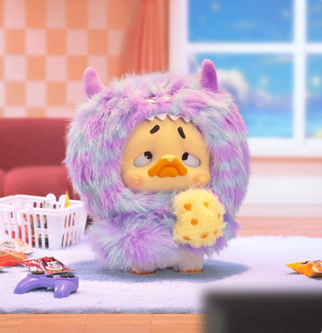 PocketUpsetDuck-Colorful Player Duck Plush Keychain