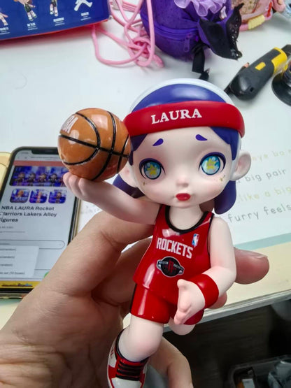 NBA LAURA Rocket Warriors Lakers Alloy Figures