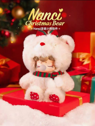 Nanci Christmas Bear Plush Keychain Card