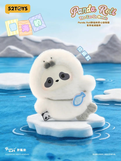 Panda Roll The Zoo In Hands Serise Plush Keychain