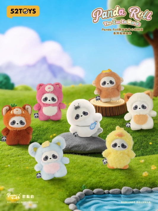 Panda Roll The Zoo In Hands Serise Plush Keychain