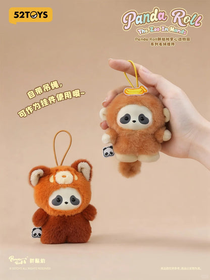 Panda Roll The Zoo In Hands Serise Plush Keychain