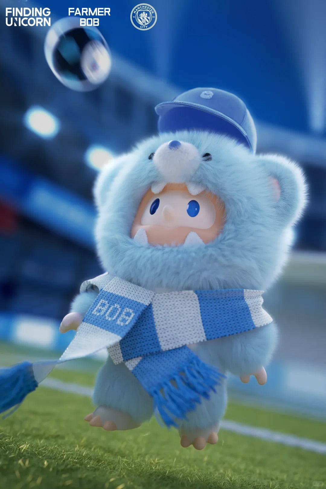 Farmer BOB Manchester City Bear Vinyl Plush Pendant - Finding Unicorn（pre order）