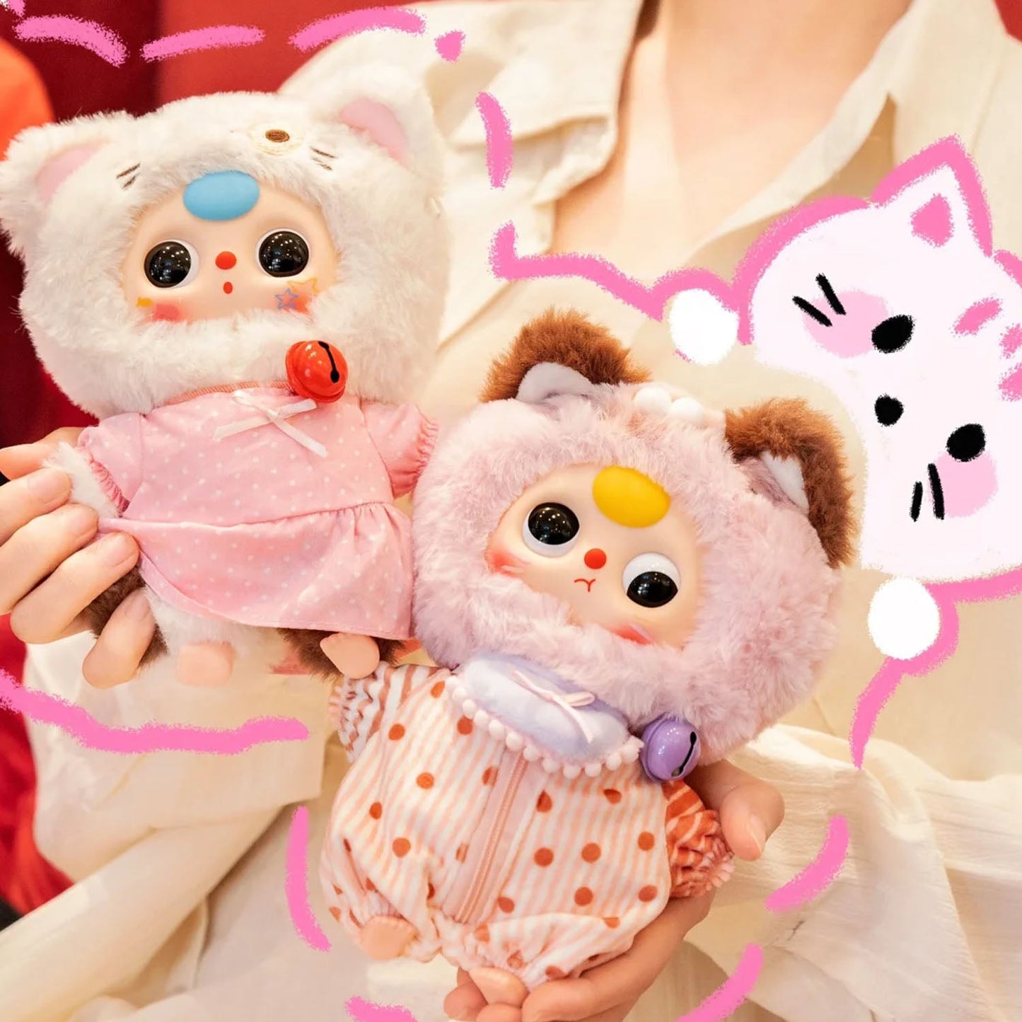 Baby Three Cat Wardrobe Series Plush Dolls