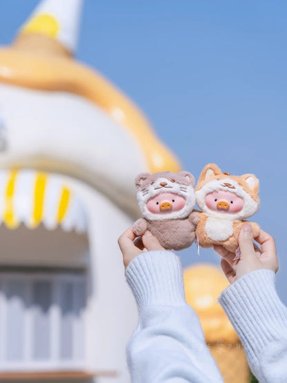 LULU the piggy animal party puppet show Pvc face plush keychain