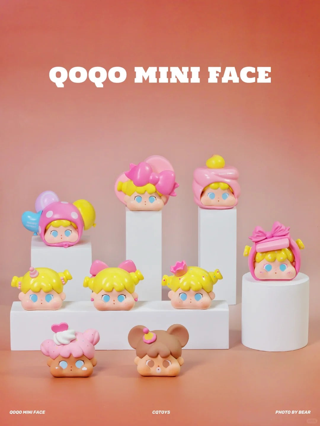 QOQO Pink Birthday Mini Face Series Magnet Bean