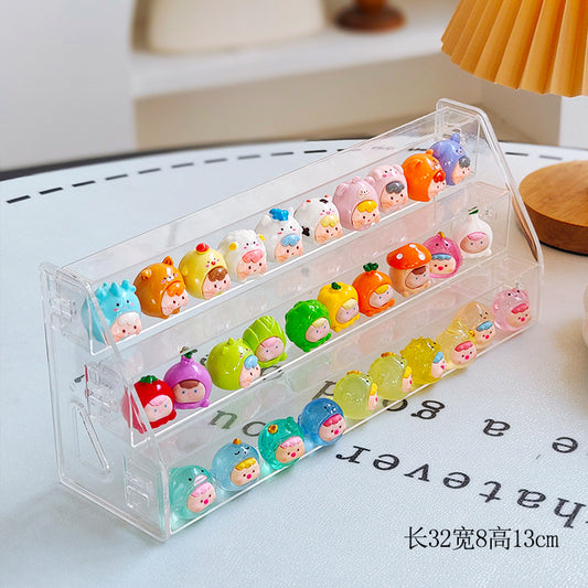 Cute Bean Display Box Small Ornaments Storage Rack Multi-layer Shelf