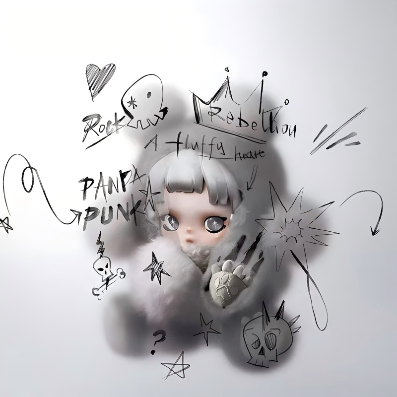 SKULLPANDA Punk Panda Plush Doll