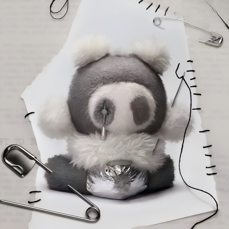 SKULLPANDA Punk Panda Plush Doll